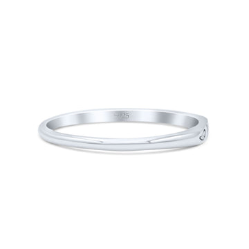 Tiny Dainty Small Crescent Moon Engraved Infinity And Wings Stackable Oxidized Statement Band Thumb Ring
